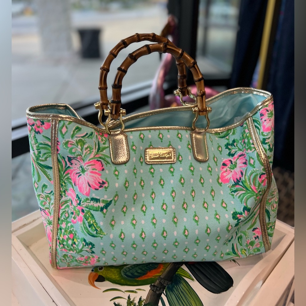 Lilly Pulitzer Greydon Canvas Tote Oh diamond girl print with a gift ❤️‍🔥 - Picture 8 of 14